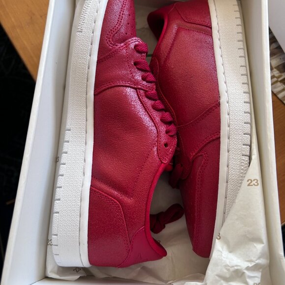 Red Nike Jordan 1 Retro Low NS - Women's size 7 - Picture 1 of 10